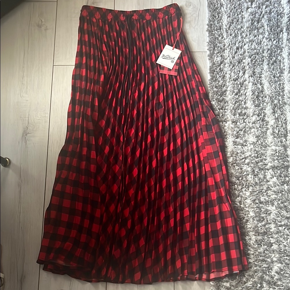 Woolrich Red and Black A-Line Skirt